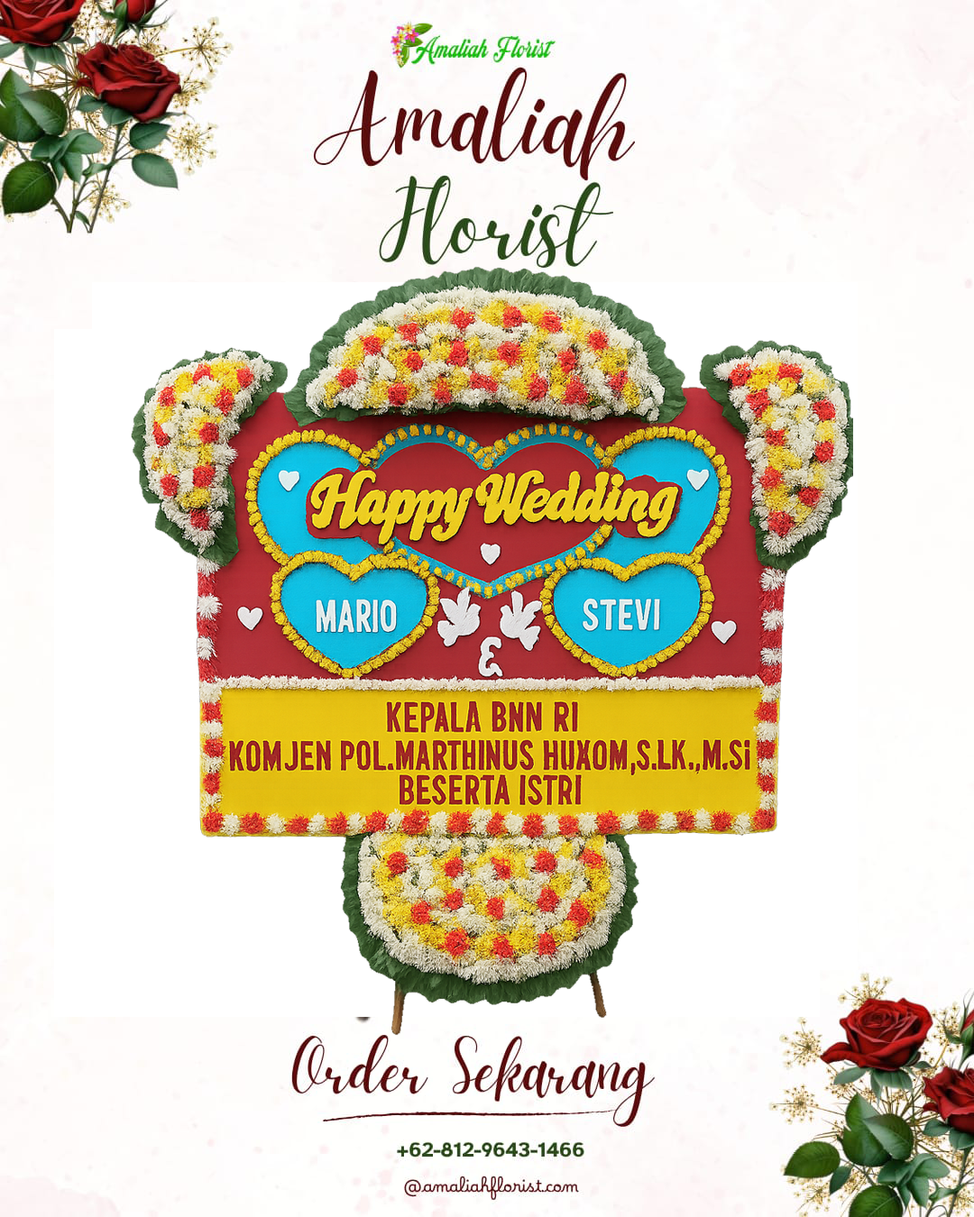 Papan Bunga Pernikahan Rengel